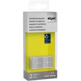 Magnetwürfel Sigel GL704 artverum 2x1x2cm silber, Pack 2 Stk