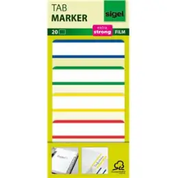 Haftmarker Sigel HN202 50x38mm extra strong 4 Farben sortiert 4 Blöcke á 5 Blatt blau, grün, gelb, rot, Pack 6 Stk