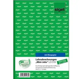 Lohnabrechnung Sigel LO519 Mini-Jobs A5 50 Blatt