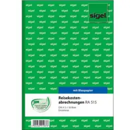 Reisekostenabrechnung Sigel RA515 A5 50 Blatt Einzelreise mit Durchschreibepapier