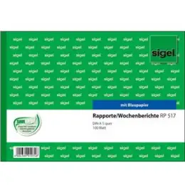 Rapportbuch Sigel RP517 A5-quer 100 Blatt Wochenrapport/Wochenbericht