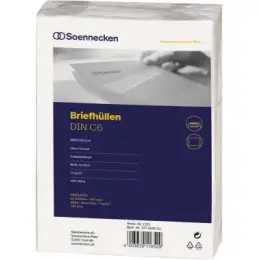 Briefumschlag Soennecken 327666001 1321 C6 ohne Fenster selbstklebend weiß 75g, Pack 100 Stk