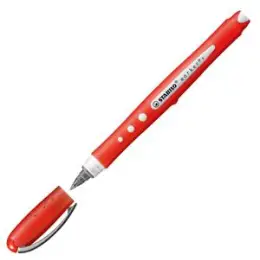 Tintenroller Stabilo 2019/40 worker+ colorful 0,5mm, Neusilber-Spitze, mit Kappe, rot