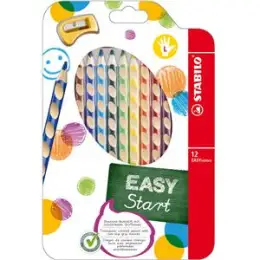 Farbstift Stabilo 331/12 EASYcolors links Etui 12 Stück, farbig sortiert, Pack 3 Stk