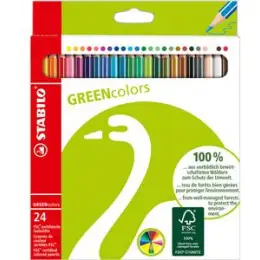Farbstift Stabilo 6019/2-24 GREENcolors 24 Stück Kartonetui, farbig sortiert