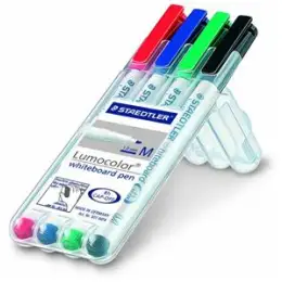 Whiteboardmarker Staedtler 301WP4 301 WP4 Lumocolor whiteboard pen 1mm, Rundspitze, 4er-Box, rot, blau, grün, schwarz