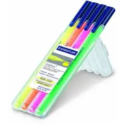 Textmarker Staedtler 362SB4 362 SB4 triplus textsurfer 1-4mm, Rundspitze, 4er-Box, gelb, pink, orange, grün