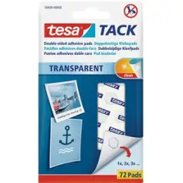 Doppelseitige Klebepads Tesa 59408-00000-00 Tack transparent ablösbar, Pack 72 Stk