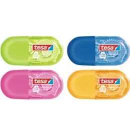 Korrekturroller Tesa 59816-00000-00 Roller ecoLogo Mini 6m/5mm Einweg farbig sortiert, Pack 16 Stk