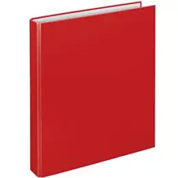 Ringbuch Veloflex 1143020 Basic A4, 4 Ringe Ø 25 mm, Pappe/PP-Folie, D-Ring-Mechanik, rot, Pack 10 Stk