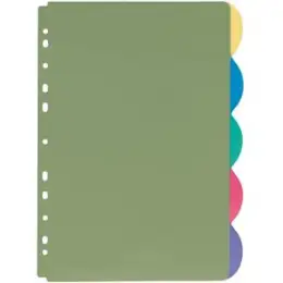 Blanko-Register Veloflex 4245800 A4 blanko 5-teilig PP 5-farbig transparent, Pack 25 Stk