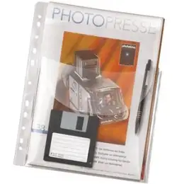 Prospekthüllen Veloflex 4320100 A4 Jumbo 200my PP glasklar 10mm Falte & Klappe, Pack 10 Stk