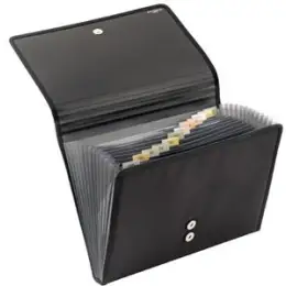 Fächermappe Veloflex 4445880 Office 12-Fächer schwarz Textil 335x245x35mm mit Magnetverschluss