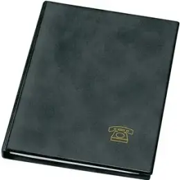 Telefonringbuch Veloflex 5158180 A5, 4 Ringe Ø 16 mm, PVC, ledergenarbt, O-Ring-Mechanik, 600 Nummern, schwarz