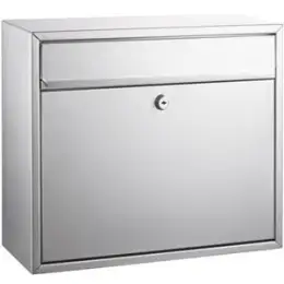 Briefkasten Alco 8601 silber lackiert mit 2 Schlüsseln 31x36x15cm