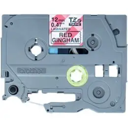Schriftband-Kassette Brother TZe-MPRG31 schwarz auf rot kariert 12mm/4m laminiert