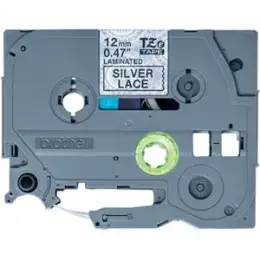 Schriftband-Kassette Brother TZe-MPSL31 schwarz auf silber Spitzen 12mm/4m laminiert