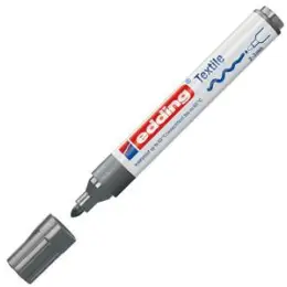 Textilmarker Edding 4500 4-4500012 2-3mm, Rundspitze, grau, Pack 10 Stk