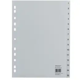 Zahlen-Register Soennecken 121064680 1577 A4 Zahlen 1-15 PP grau