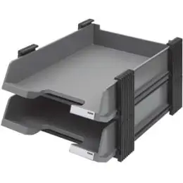 Briefablage-Set HAN 10320-191 Duett dunkelgrau 2 Ablagen A4/C4, Stapelgestell