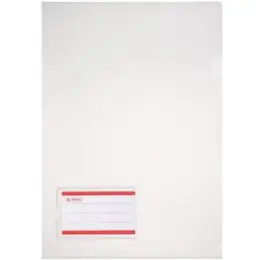 Aktenhüllen Herlitz 300000656 10913804 A4 glasklar 180my PP mit beschreibbarem Einstecketikett, Pack 10 Stk