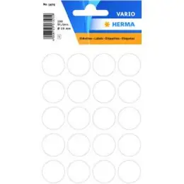 Markierungspunkte Herma 1870 Vario Ø 19mm weiß, Pack 10 x 100 Stk/5 Blatt