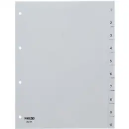 Zahlen-Register Hetzel 25271481 A4 Zahlen 1-20 20-teilig PP grau, Pack 10 Stk