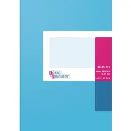 Geschäftsbuch König & Ebhardt 86-15211 8615211 A5, 80 Seiten, kariert, Karton, magenta/hellblau