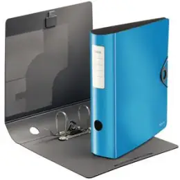 Ordner Leitz 1047-10-30 10471030 Active Solid A4, 82mm, gewölbt, Polyfoam, Duo-Optik, Gummizug, hellblau, Pack 5 Stk