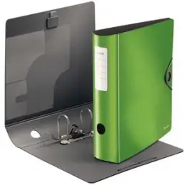 Ordner Leitz 1047-10-50 10471050 Active Solid A4, 82mm, gewölbt, Polyfoam, Duo-Optik, Gummizug, hellgrün, Pack 5 Stk