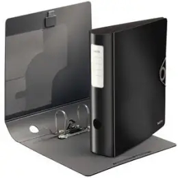 Ordner Leitz 1047-10-95 10471095 Active Solid A4, 82mm, gewölbt, Polyfoam, Duo-Optik, Gummizug, schwarz, Pack 5 Stk