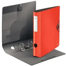 Ordner Leitz 1048-10-20 10481020 Active Solid A4, 65mm, gewölbt, Polyfoam, Duo-Optik, Gummizug, hellrot, Pack 5 Stk