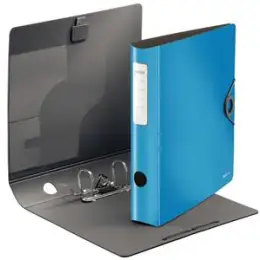 Ordner Leitz 1048-10-30 10481030 Active Solid A4, 65mm, gewölbt, Polyfoam, Duo-Optik, Gummizug, hellblau, Pack 5 Stk