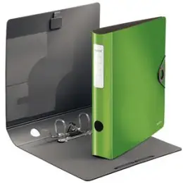 Ordner Leitz 1048-10-50 10481050 Active Solid A4, 65mm, gewölbt, Polyfoam, Duo-Optik, Gummizug, hellgrün, Pack 5 Stk