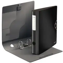 Ordner Leitz 1048-10-95 10481095 Active Solid A4, 65mm, gewölbt, Polyfoam, Duo-Optik, Gummizug, schwarz, Pack 5 Stk