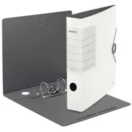 Ordner Leitz 1113-00-01 11130001 Solid A4, 62mm, Polyfoam, Gummizug, Wechselfenster, weiß, Pack 5 Stk