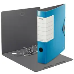 Ordner Leitz 1113-00-30 11130030 Solid A4, 62mm, Polyfoam, Gummizug, Wechselfenster, hellblau, Pack 5 Stk