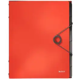 Ordnungsmappe Leitz 4569-10-20 45691020 Solid 6-Fächer A4 hellrot PP, Pack 4 Stk