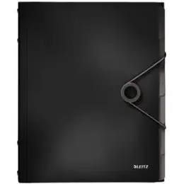 Ordnungsmappe Leitz 4569-10-95 45691095 Solid 6-Fächer A4 schwarz PP, Pack 4 Stk