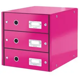 Schubladenset Leitz 6048-00-23 60480023 Click & Store pink 3 Schubladen