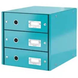 Schubladenset Leitz 6048-00-51 60480051 Click & Store eisblau 3 Schubladen