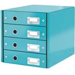 Schubladenset Leitz 6049-00-51 60490051 Click & Store eisblau 4 Schubladen