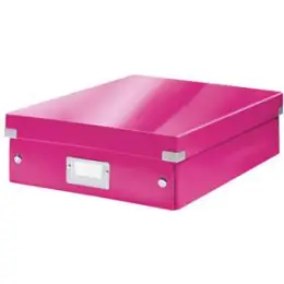 Organisationsbox Leitz 6058-00-23 60580023 Click & Store mittel pink, mit 3 flexiblen Trennwänden