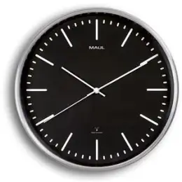 Wanduhr Maul 9063490 MAULfly Funk-Uhr Aluminium Rahmen Ø30cm schwarz
