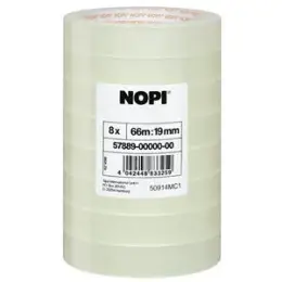 Klebefilm Nopi 57889-00000-00 19 mm x 66 m transparent, Pack 8 Rollen