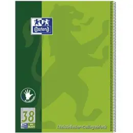 Collegeblock Oxford 100050405 A4+ kariert 80 Blatt 90g für Linkshänder Rand links, Pack 10 Stk