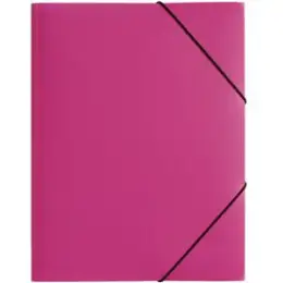 Gummizugmappe Pagna 21613-34 A4 PP dunkelrosa 3 Einschlagklappen, Gummizug