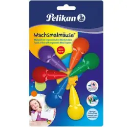Wachsmalmaus Pelikan 803328 501/6/B farbig sortiert, Blister 6 Stk