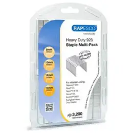Heftklammern Rapesco 1246 923 Multi Pack verzinkt 8mm/10mm/12mm/13mm, Pack 4 x 800 Stk