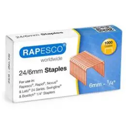 Heftklammern Rapesco S24600Z3 24/6 verkupfert, Pack 1000 Stk